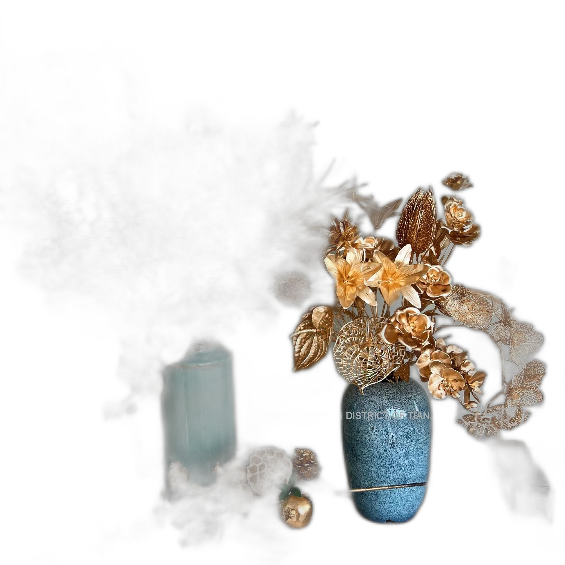 New Golden series plastic leaf material decorative blessing bucket hug the ginkgo fan leaf wood hydrangea Eugali Spring Festival