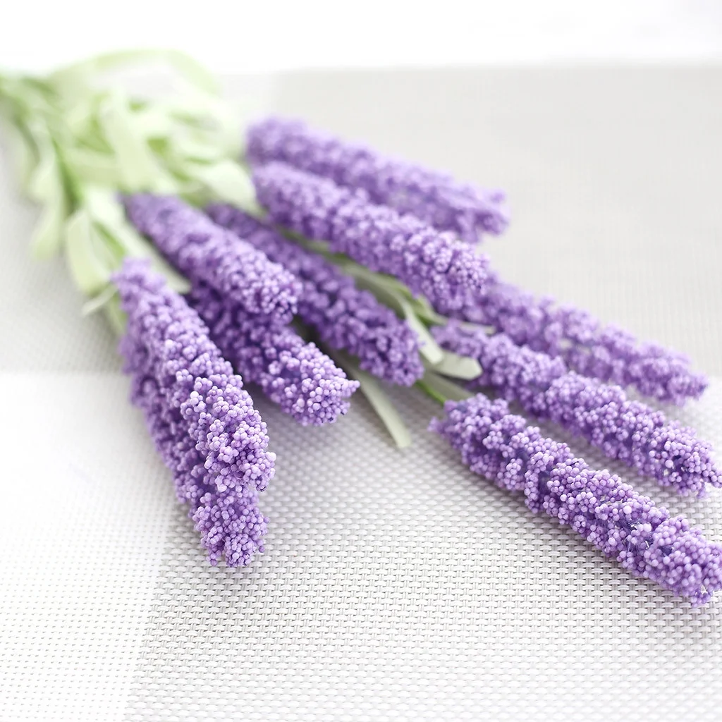 Artificial flowers Artificial Fake Lavender Plastic Plant Flowers Home Garden Wedding Decor