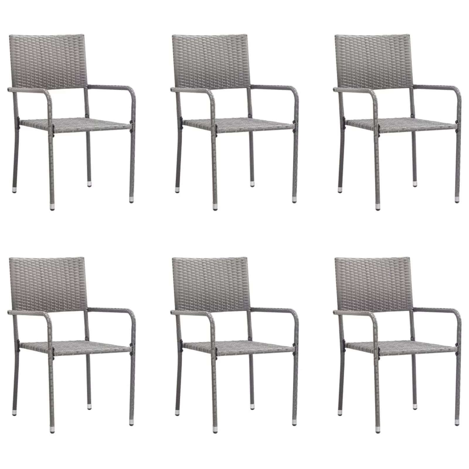 Irfora Patio Dining Chairs 6 pcs Poly Rattan Anthracite