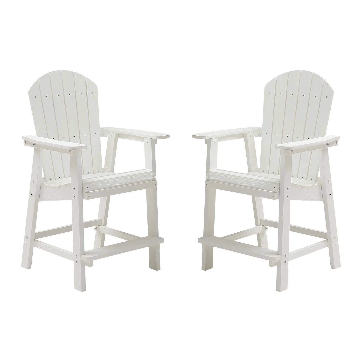 HIPS Bar Chair with Armrest Patio Bar Chair Set of 2  White