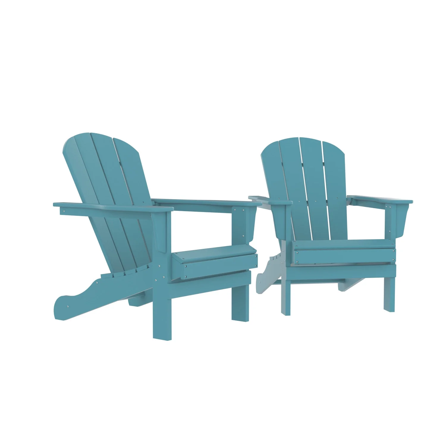 Durable Weather Resistant Blue HDPE Resin Adult Size Adirondack Chair Set of 2 for Patio  Backyard  Garden - Sand Outdoor Deck Lawn Chairs and Fire Pit Chairs - Comfortable and Stylish Pl