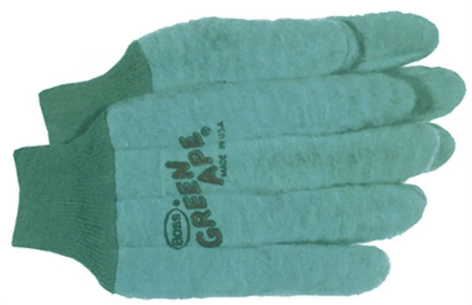 BOSS Green Ape 313 Clute-Cut Chore Gloves, L, Straight Thumb, Knit Wrist Cuff, Cotton, Green