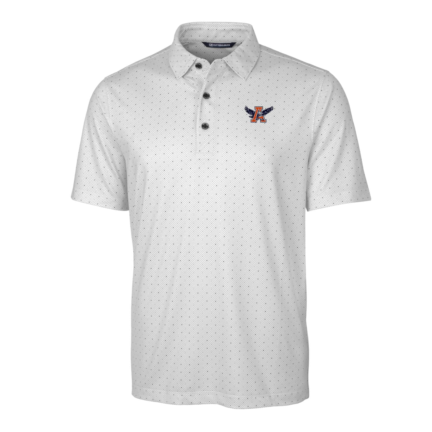 Men's Cutter & Buck Charcoal Auburn Tigers Primary Team Logo Pike Double Dot Print Stretch Polo