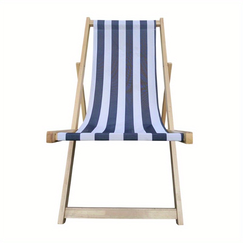 Zateety Populus wood sling chair blue Stripe Broad Dark blue Strip