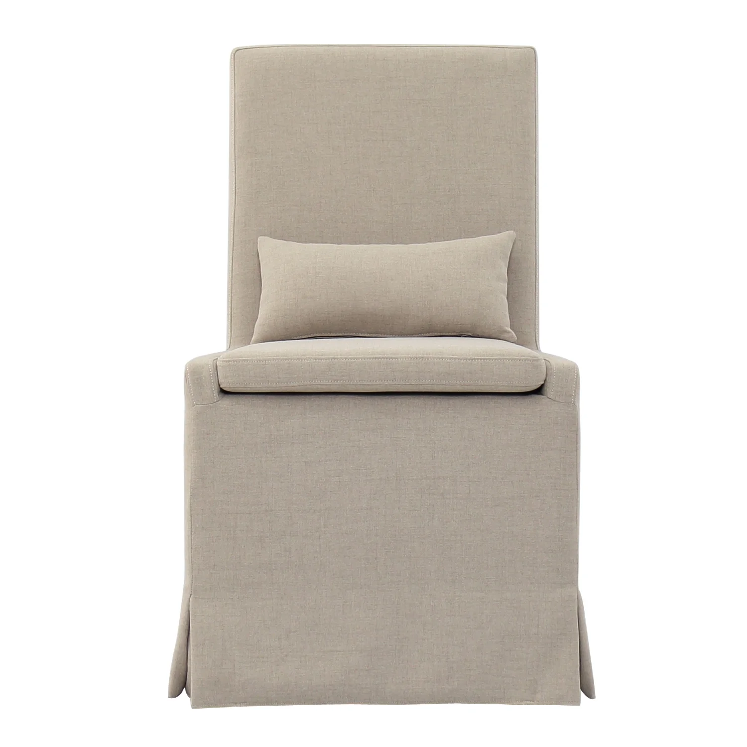 Padma's Plantation Sandspur Beach Wood Dining Chair in Brushed Linen White