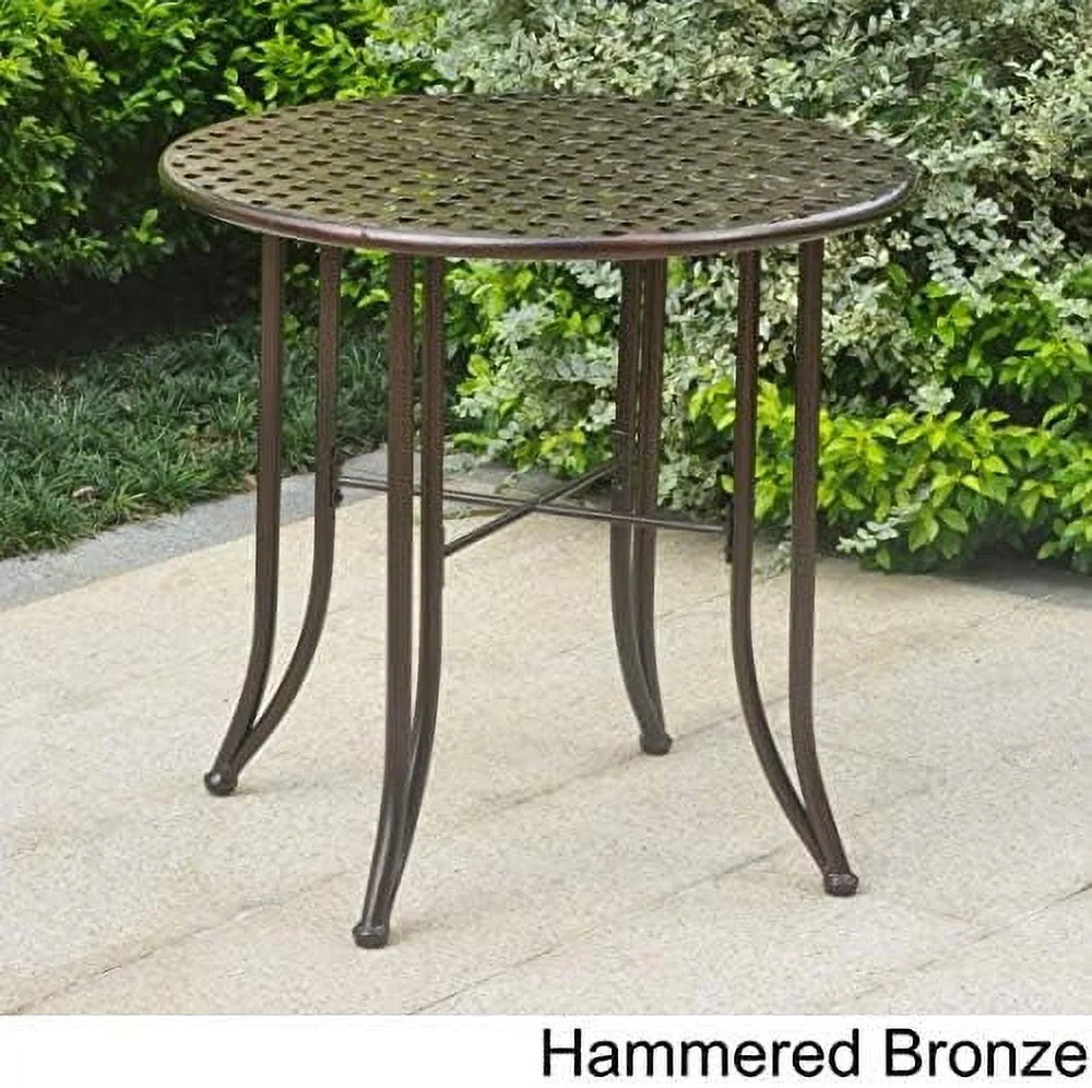 HBBOOMLIFE Mandalay 30-inch Iron Patio Bistro Table Bronze