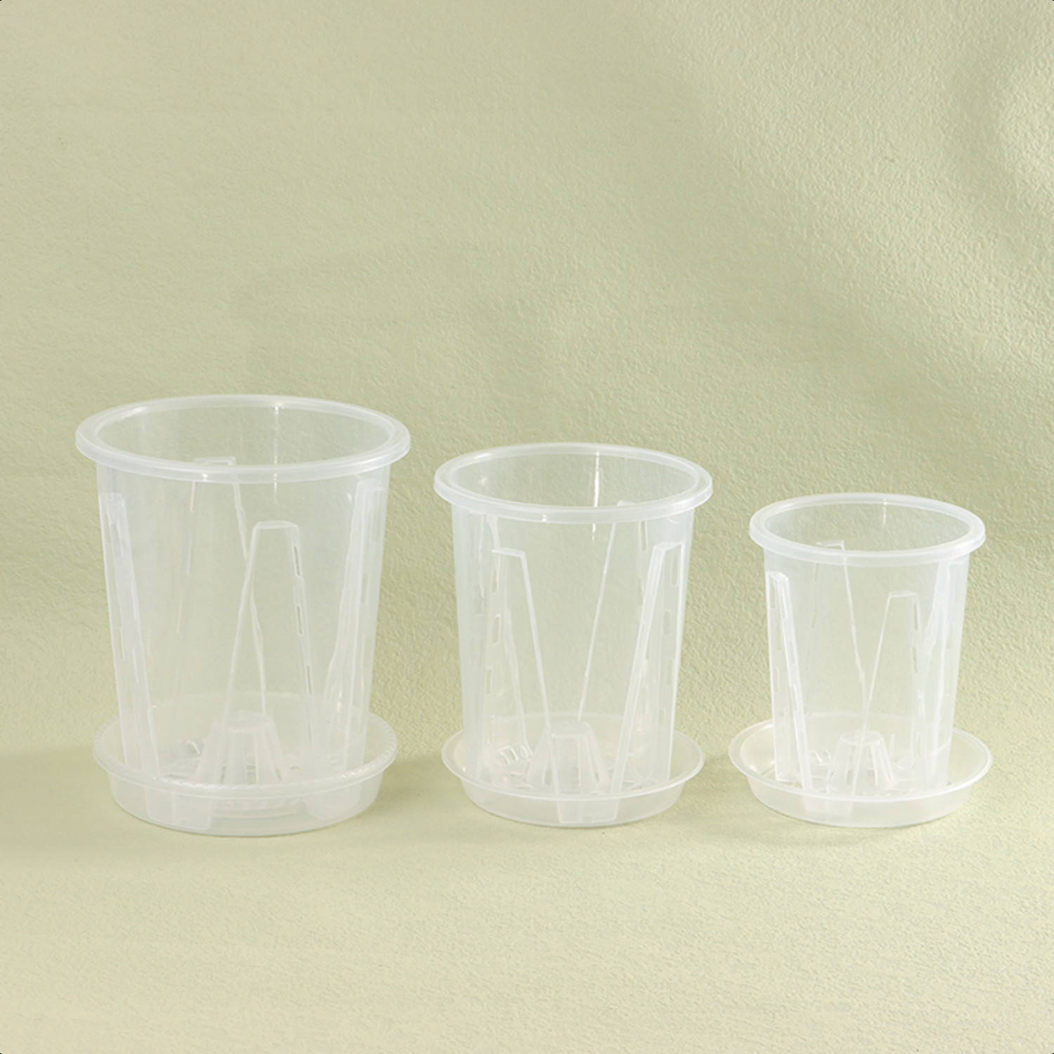 Transparent Phalaenopsis Orchid Planting Flower Pot with Stomata and Tray - Decorative Root Control Gardening Accessory for 1 Piece