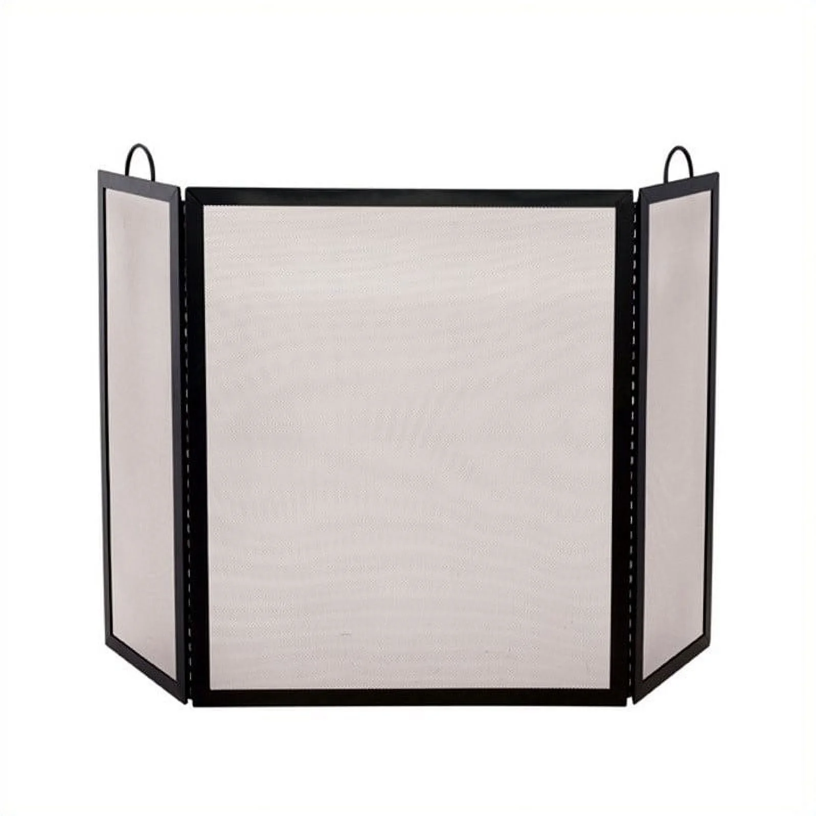 UniFlame Large 3 Panel Black Wrought Iron Screen