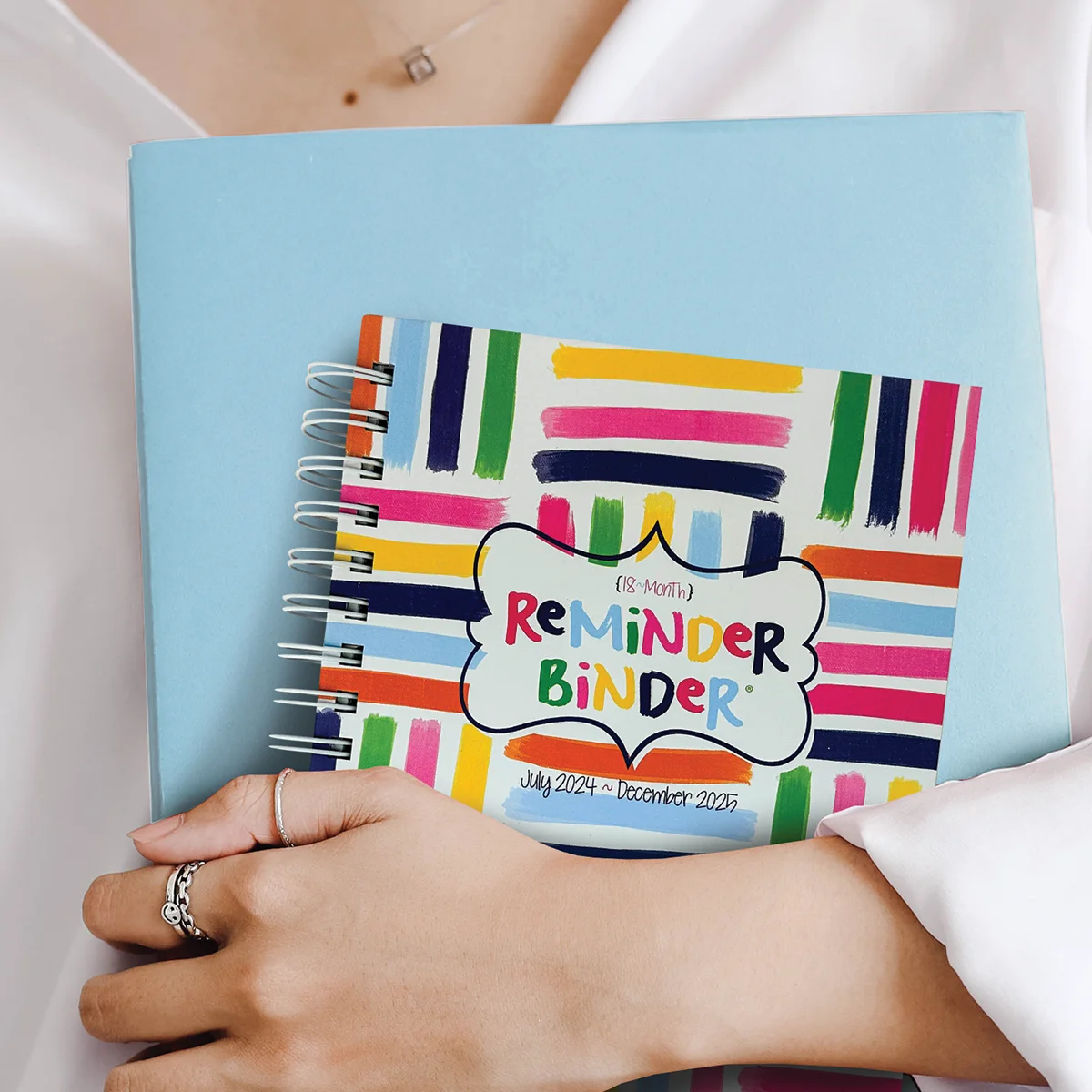 Reminder Binder® 2024-2025 Planner; 18-month Calendar with Get it Done Planner Stickers (Lovey Loom)