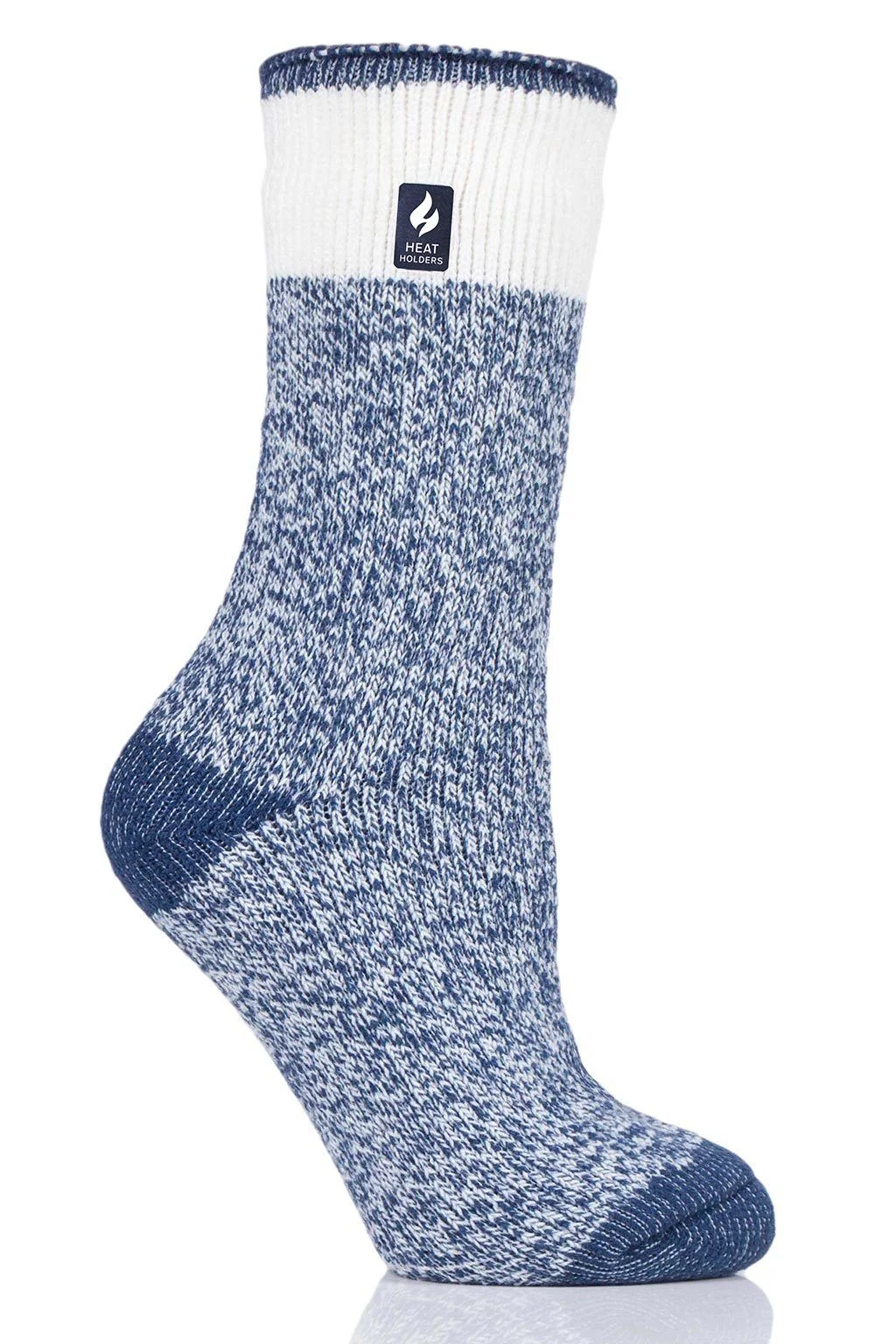 Heat Holder Women's Willow Block Twist LITE Socks| Warm + Soft, Hiking, Cabin, Cozy at Home Socks | 5X Warmer Than Cotton Socks