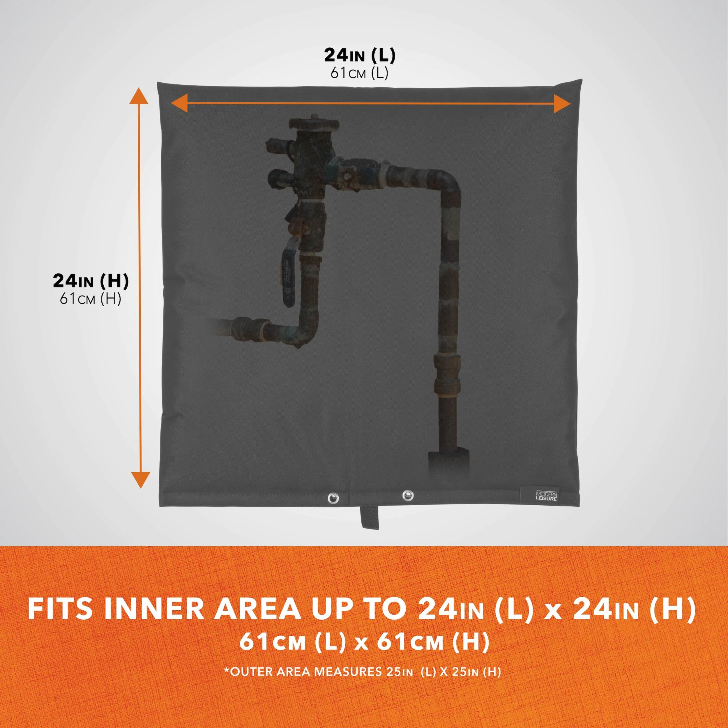 Modern Leisure® Basics Outdoor Sprinkler Backflow Preventer Cover, 24”L x 24”H, Black