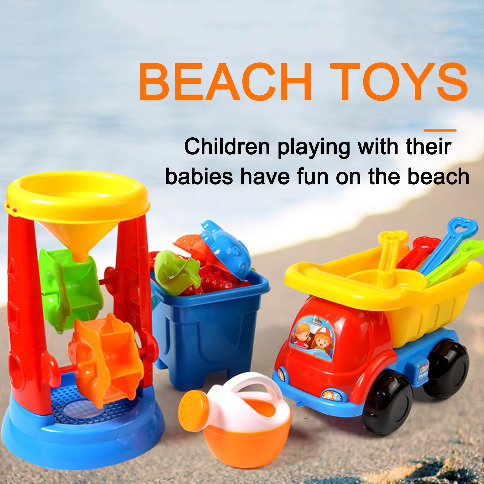 DYWADE 4th of the July Outdoor Toys For Toddlers 3-5 16 Piece Beach Toy Sand Set Sand Play Sandpit Toy Summer Outdoor Toy