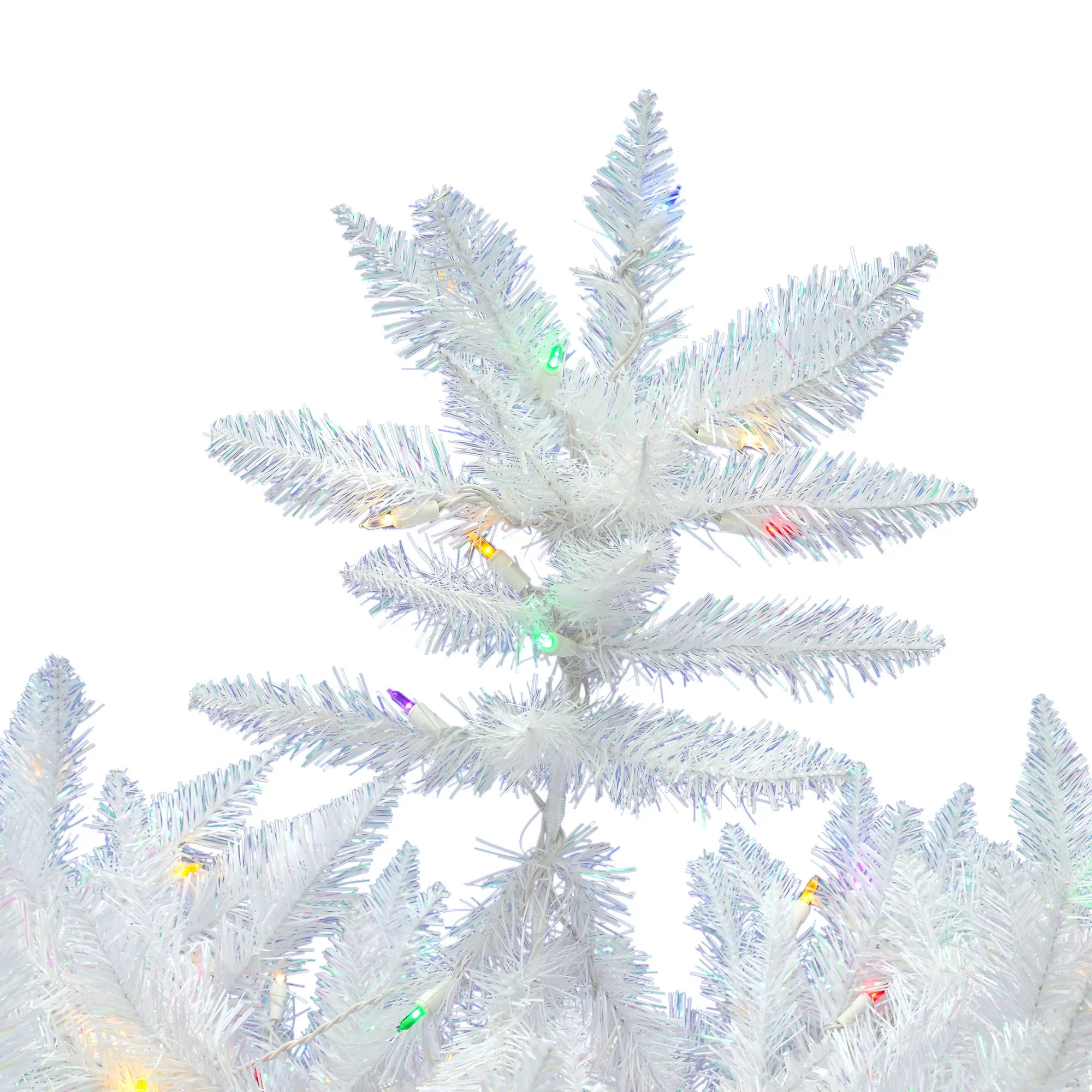 Vickerman 4.5' Sparkle White Spruce Artificial Christmas Tree, Multi-Colored LED Lights