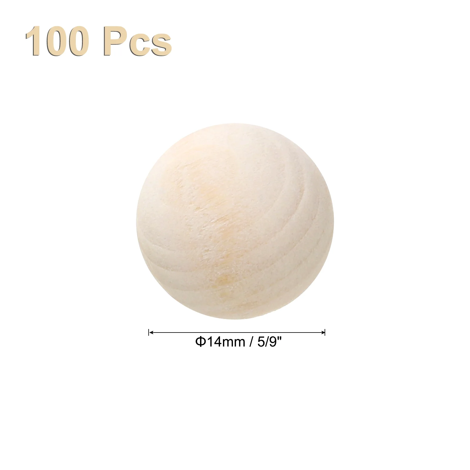 Uxcell 100 Pcs Wooden Round Balls 5/8