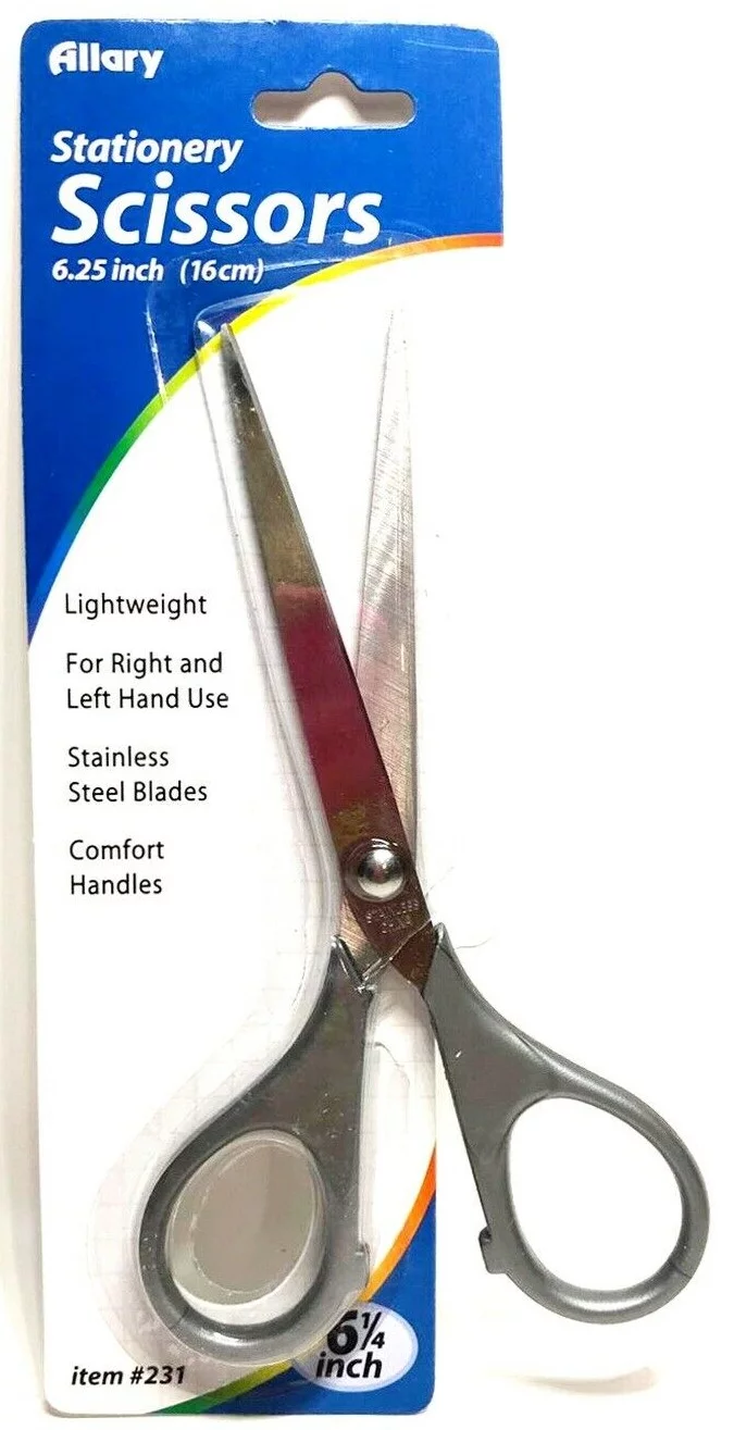 Lot of 2 Allary Style #231 Stationary Scissors, 6.25 Inch, Black