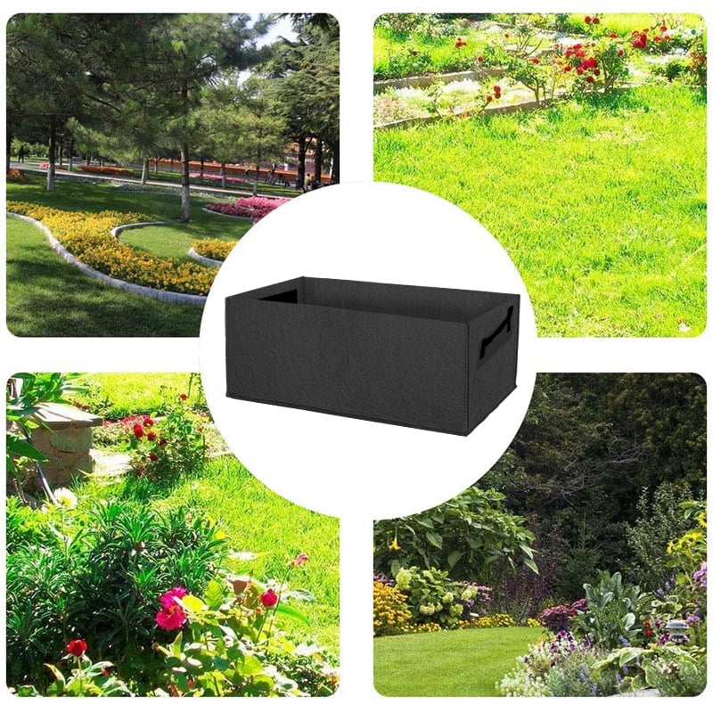 Felt Grow Bag Rectangle Vegetable Flower Planting Nursery Pot with Handle Garden Planting Bed Tomato Potato Planters Container