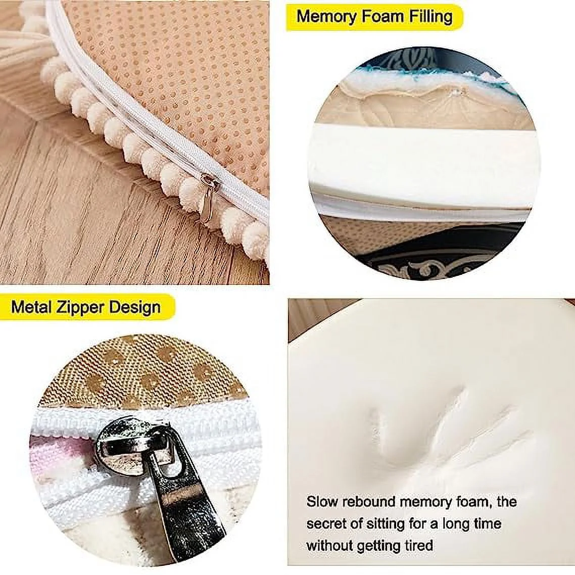 Nvzi Seat Cushion Garden Patio Home Kitchen Office Thicken Comfy Seat Cushion, soot 20