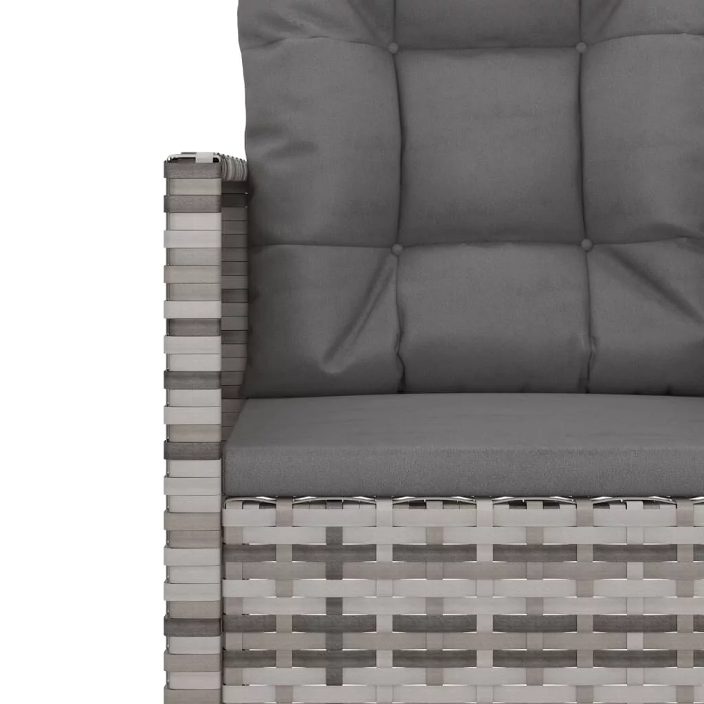 Dcenta Patio Armchair with Cushions Gray Poly Rattan