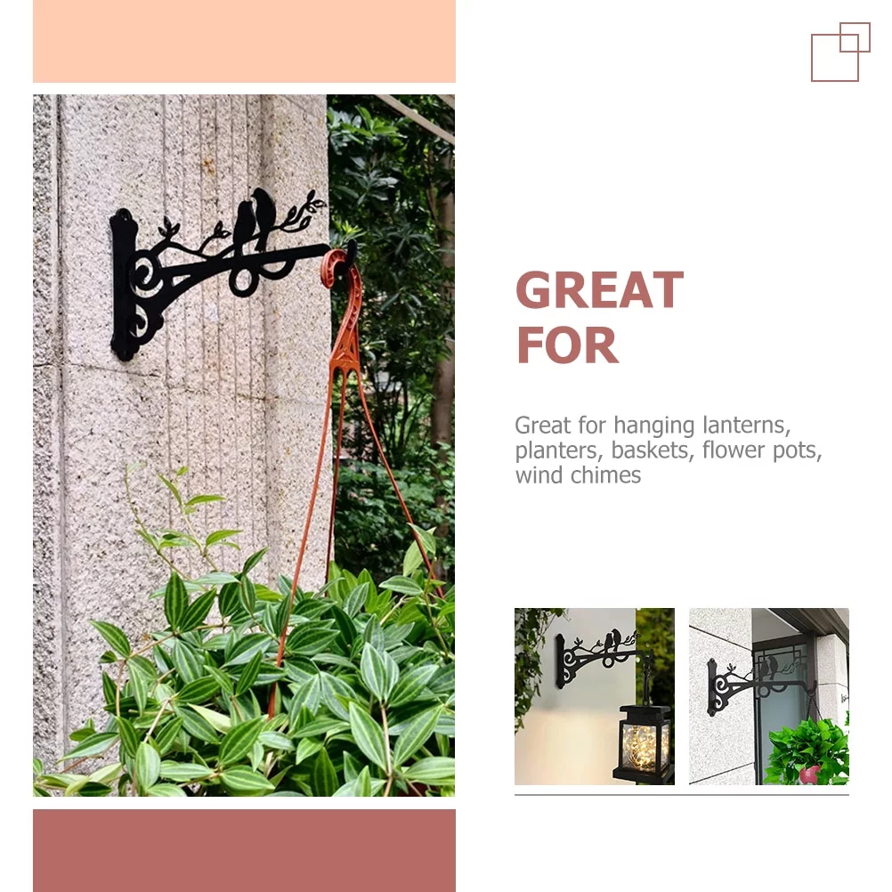 2 PCS Wall-Mounted Flower Pot Hook Plant Hanger Bracket Hanging Hook Hanging Plant Hook Lantern Hook Balcony Bonsai Hook