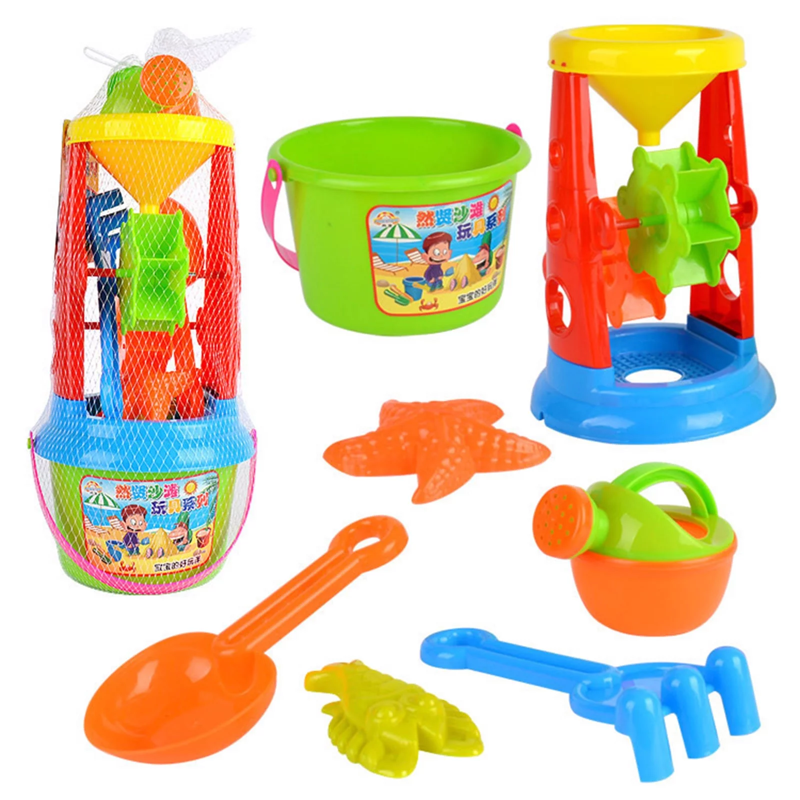 AaSFJEG Home toys for Ages 2-4 Boys Beach Children'S toy Castle Bucket Shovel Spade tool toy *3Pcs