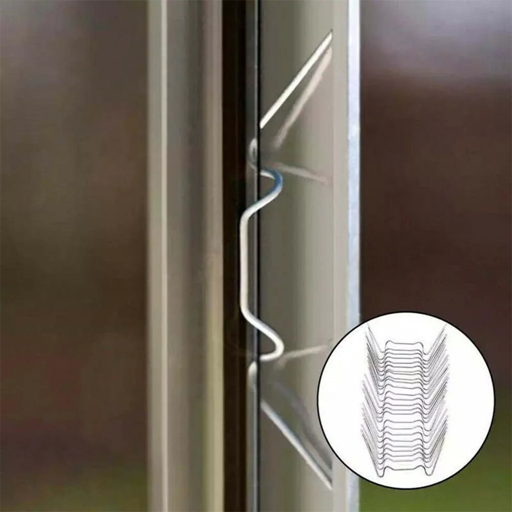 ALLTIMES 50/100PCS Greenhouse Glazing W Type Clips, Stainless Steel, for Strengthen Greenhouses Glass Panes