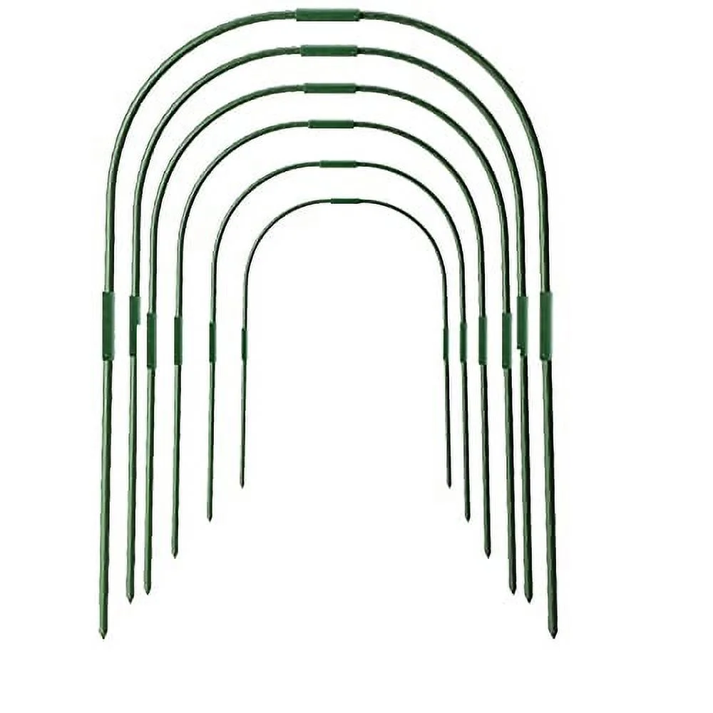 6PCS Greenhouse Hoops, 35.5 x 20.5 Inch Plant Support Garden Stakes, Rustproof Steel Tall Plant Grow Tunnel Hoop with Detachable Stakes for Garden Fabric Netting Raised Beds