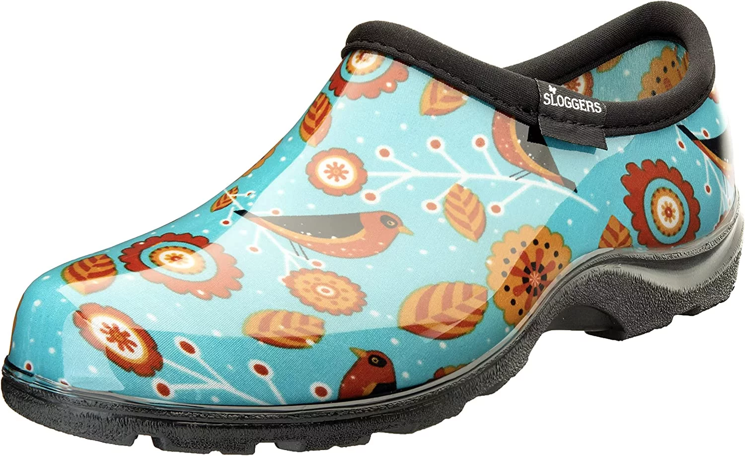 Sloggers Waterproof Garden Shoe for Women – Outdoor Slip-On Rain and Garden Clogs with Premium Comfort Support Insole, (Bird Turquoise), (Size 6)