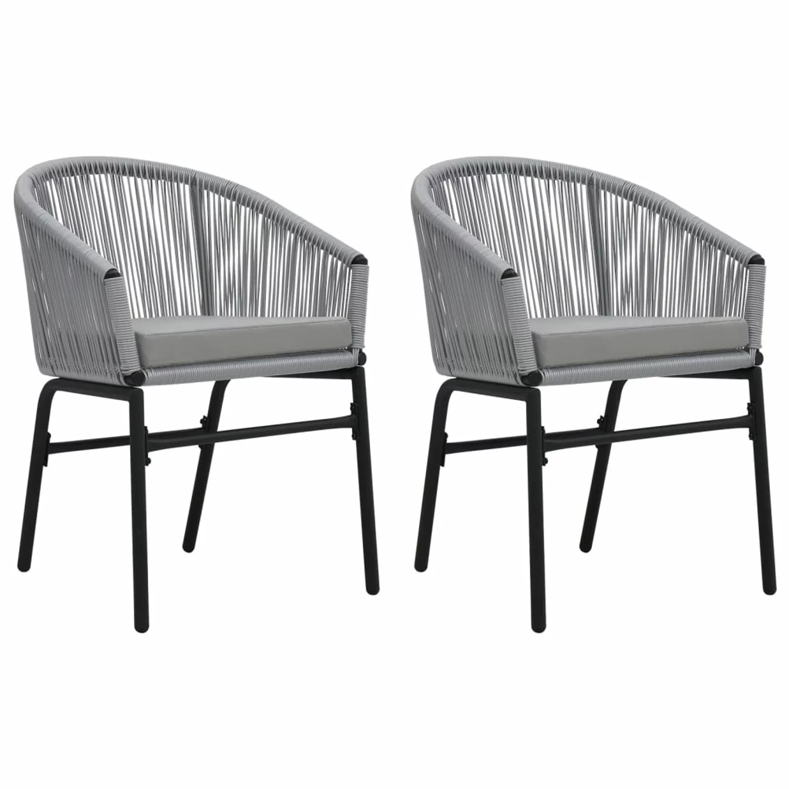 Dcenta Patio Chairs 2 pcs Anthracite PE Rattan