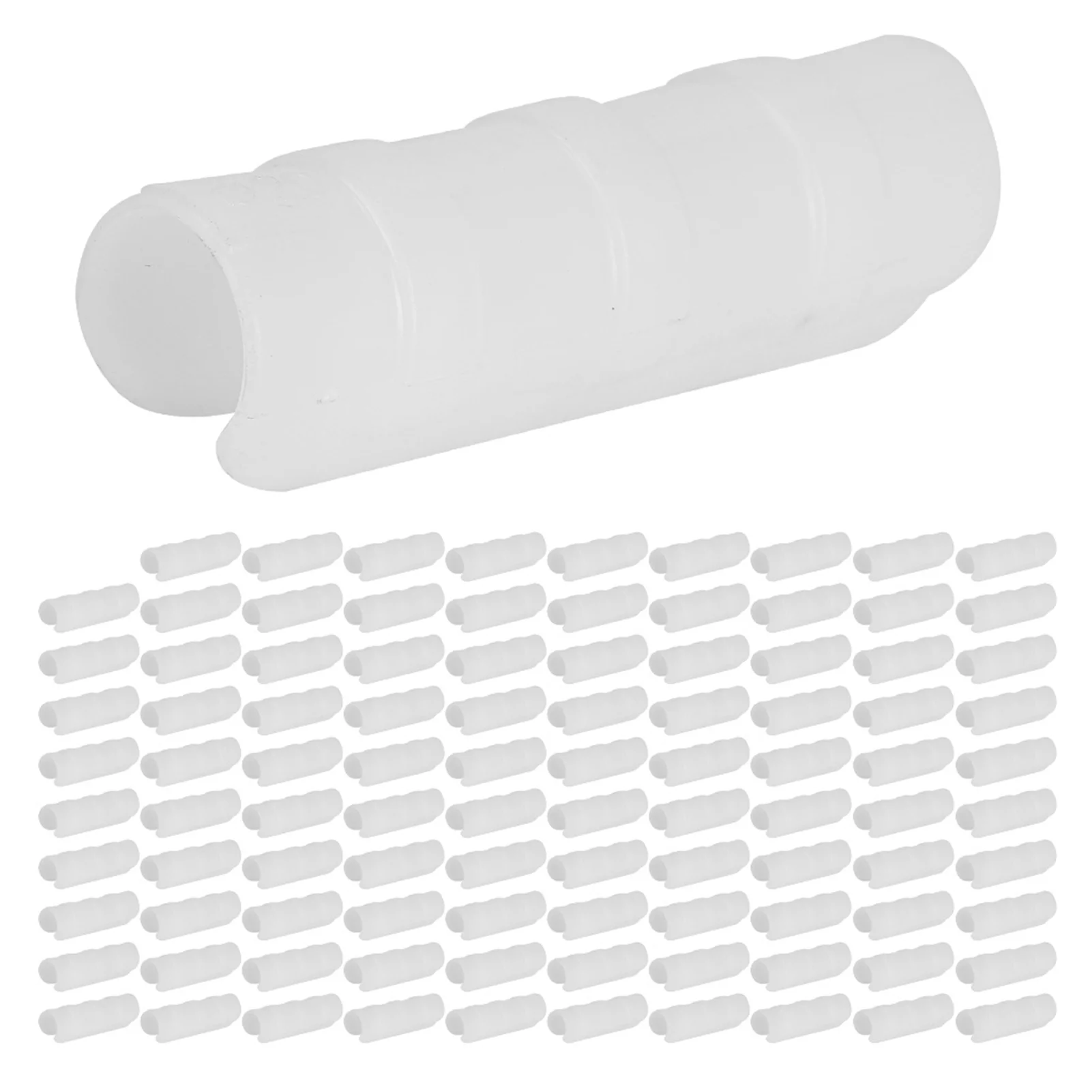 Goldmeet 100pcs Greenhouse Frame Pipe Clip Clamp Garden Film Sunshade Net Fixing Clamp Connector20 ‑ White