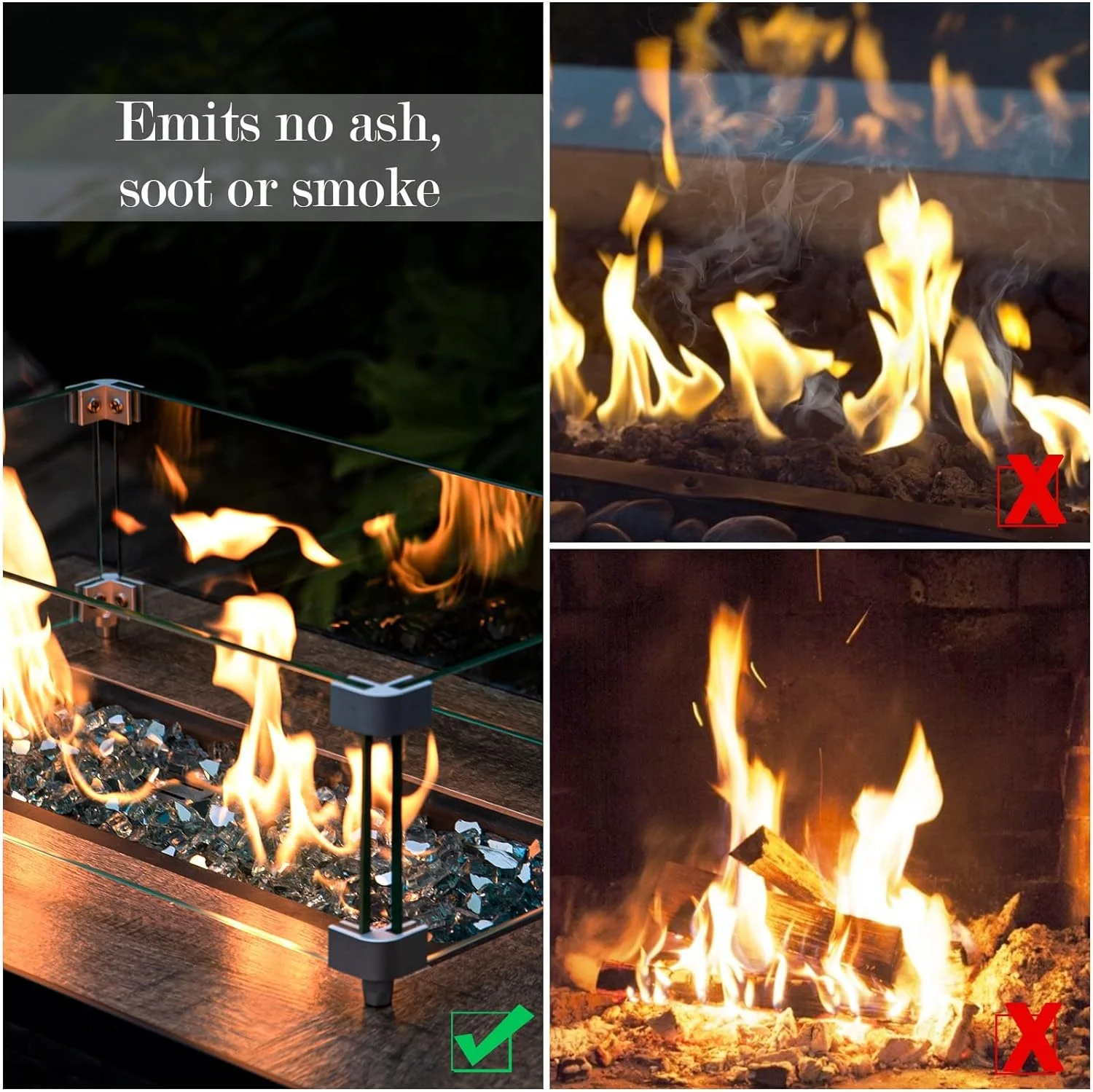 10 lbs Premium Reflective Fire Pit Glass Rocks, 1/2-Inch for Propane Fire Pit Table, Outdoor Fireplace Glass - Enhanced Durability & Safety, Caribbean Blue