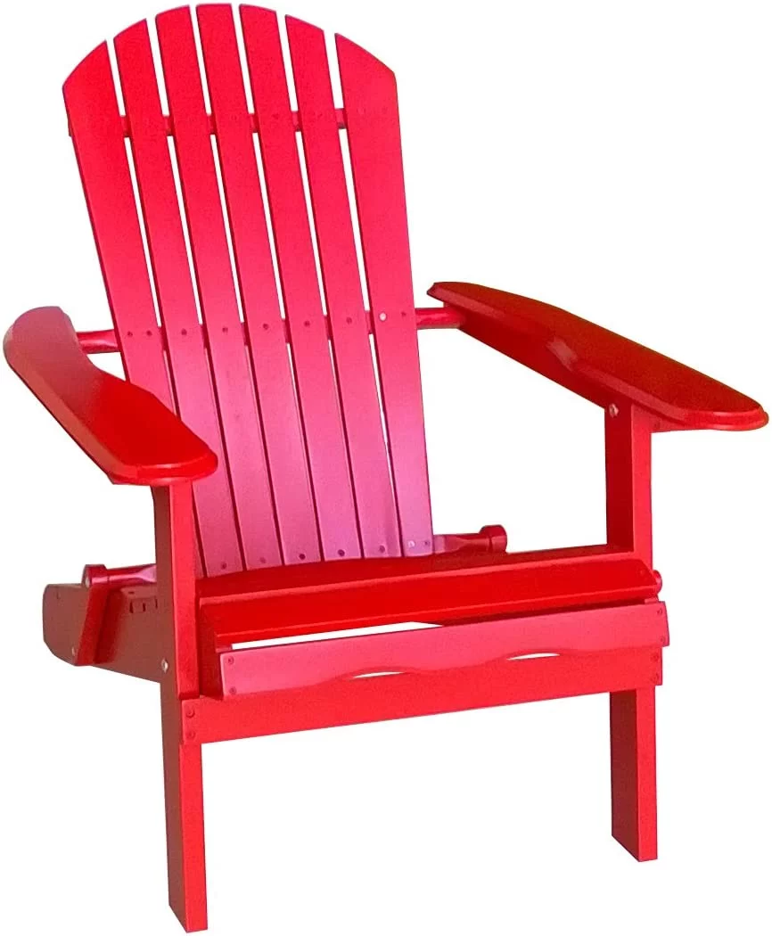 TX 39012 Red Folding Adirondack Chair