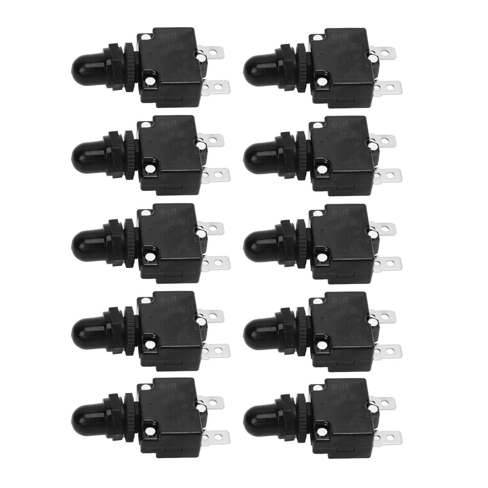 Automatic Reset Relay Fuse, 5a Manual Reset Relay 10Pcs Hand Reset Relay PC and Silver Waterproof Circuit Breaker Overload Protection 125 250 VAC 65 VDC 50 60 Hz