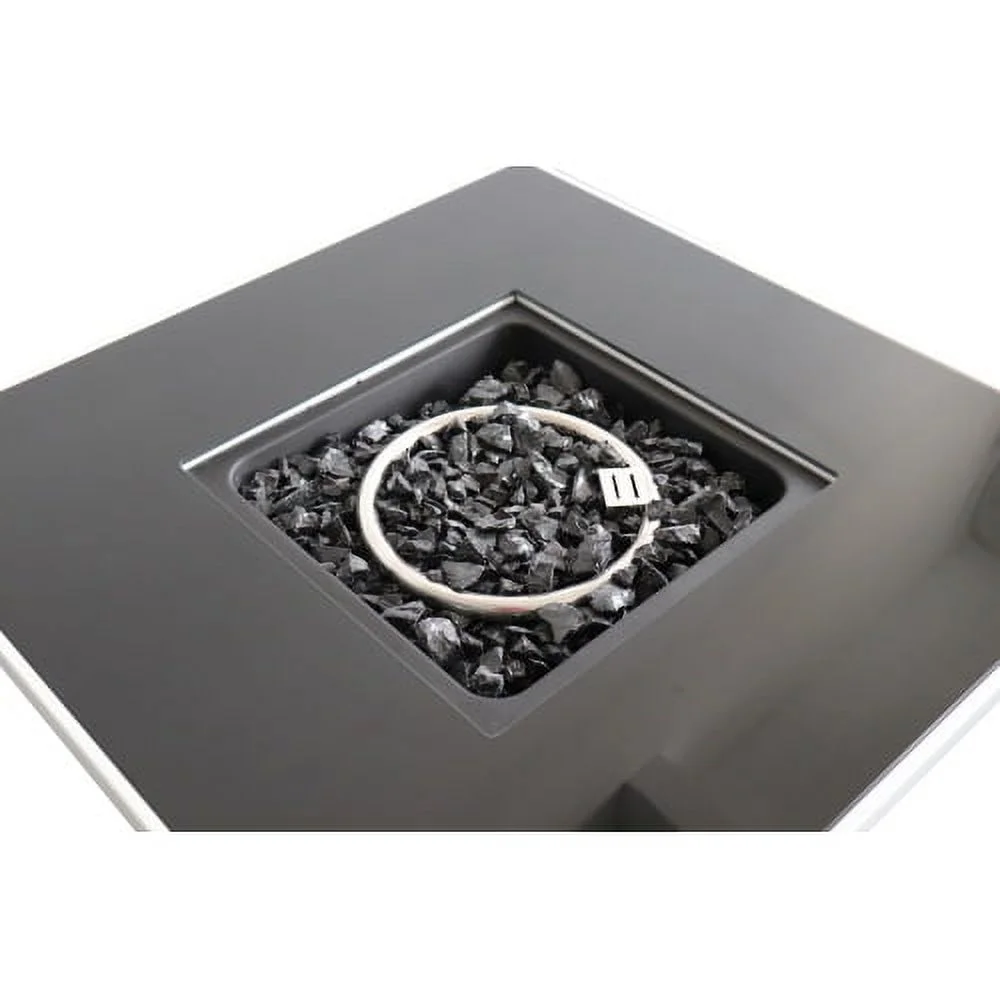 Living Source International 30 Inch White Steel Propane/natural Gas Firepit Table