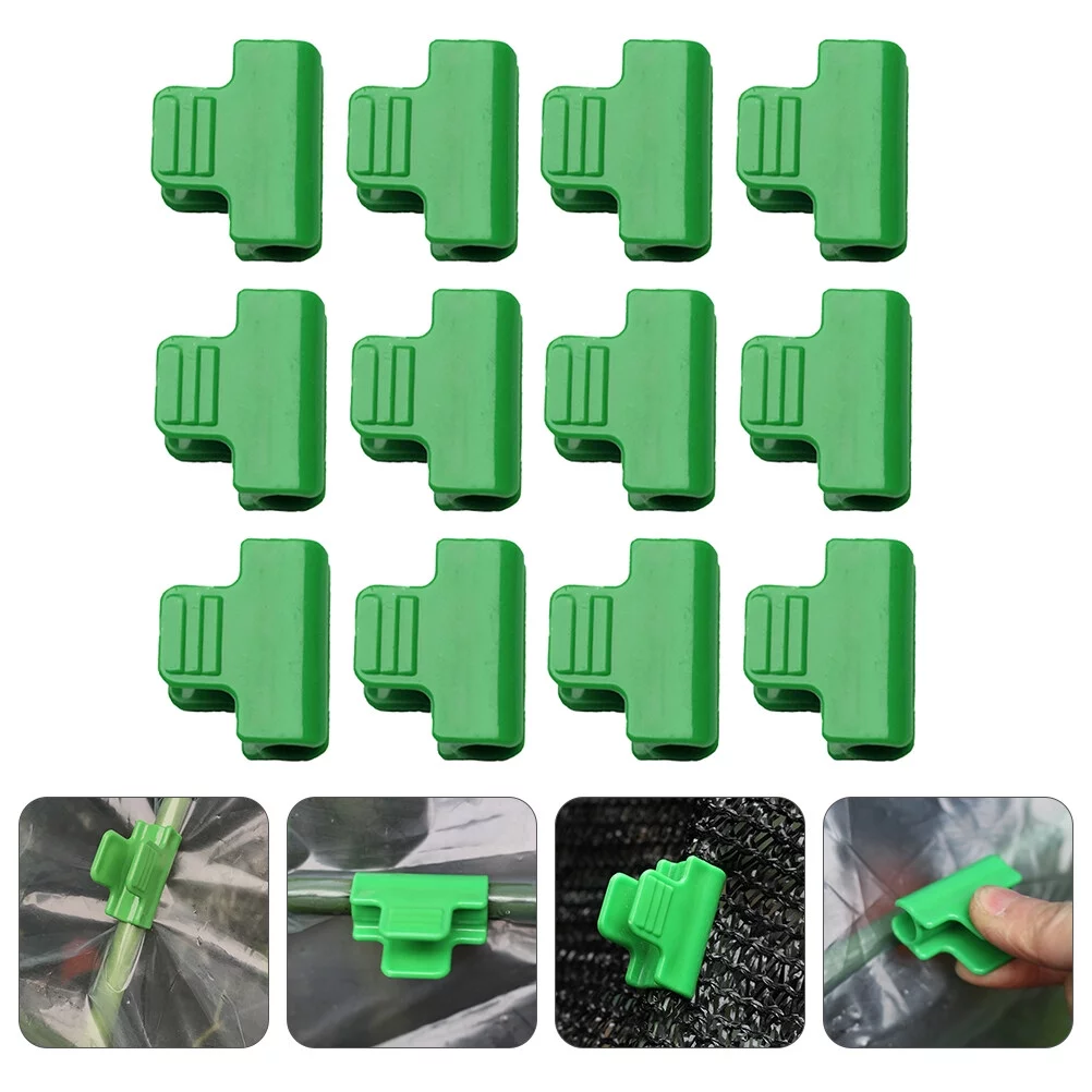 24 Pcs Plastic Greenhouse Clamps Film Buckle Clamps Plastic Pipe Clamps