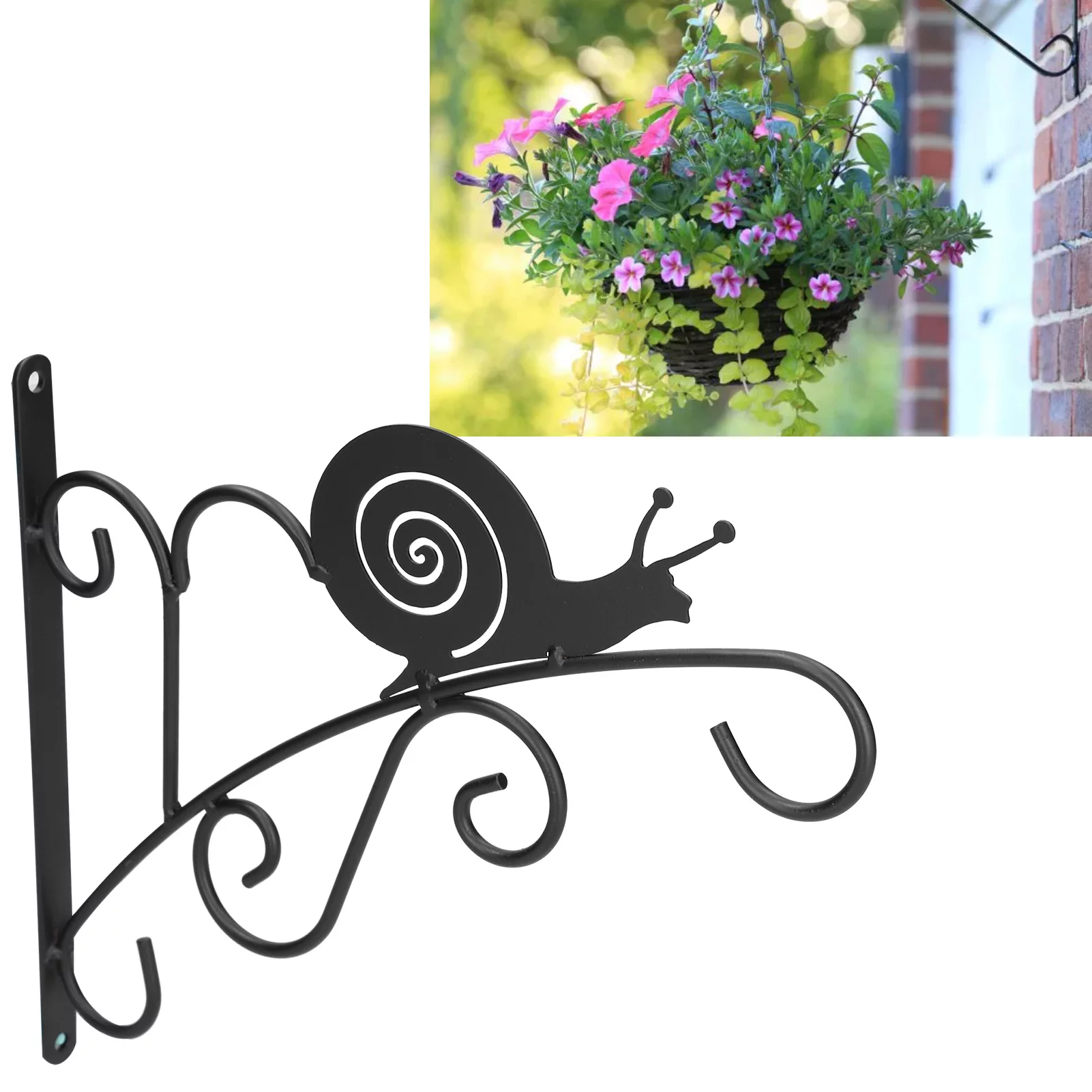 Hanging Basket Flower Stand European Style Wall Mounted Wrought Iron Flower Basket Living Room Balcony Flower Stand