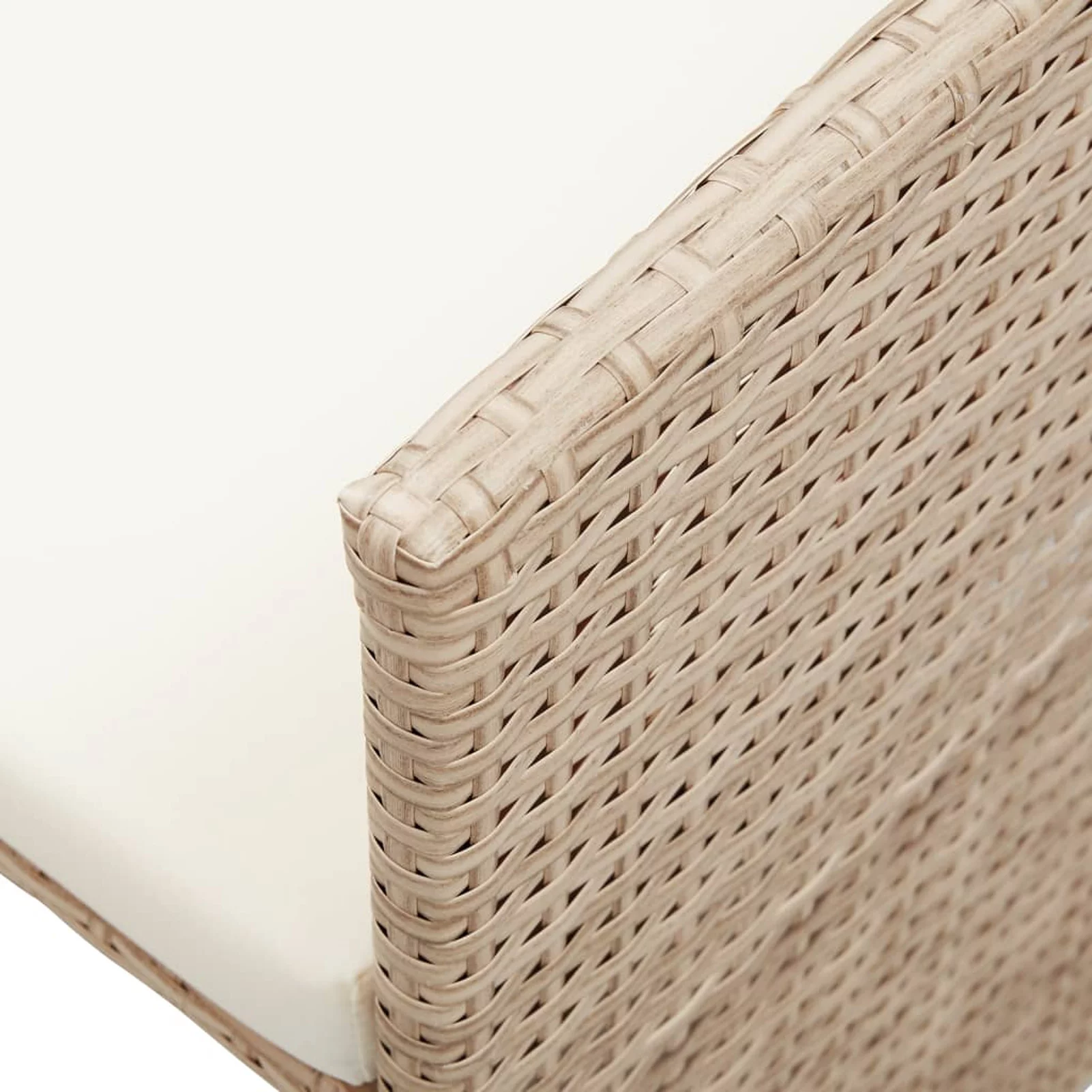 Walmeck 2 Seater Patio Sofa with Cushions Beige Poly Rattan