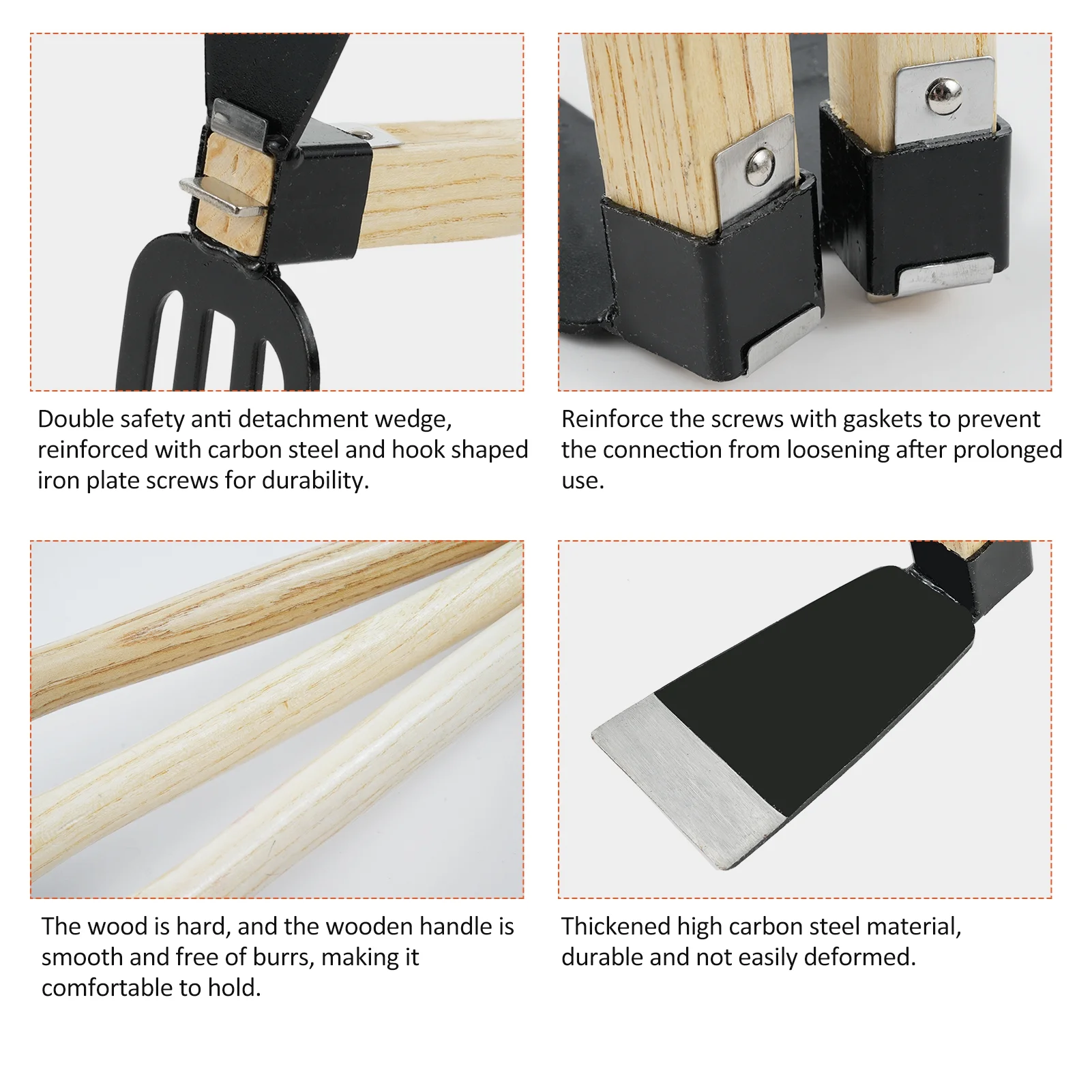 Hand tools hoe,2 In 1 Handheld Tool With Wooden Handle 1 Rake And Rake And Or In 1 Rake Tool 2 In Wooden Handle Handheld Hand Tools Eryuedual-purpose Soii Soil Tool With Cousopo Rake With