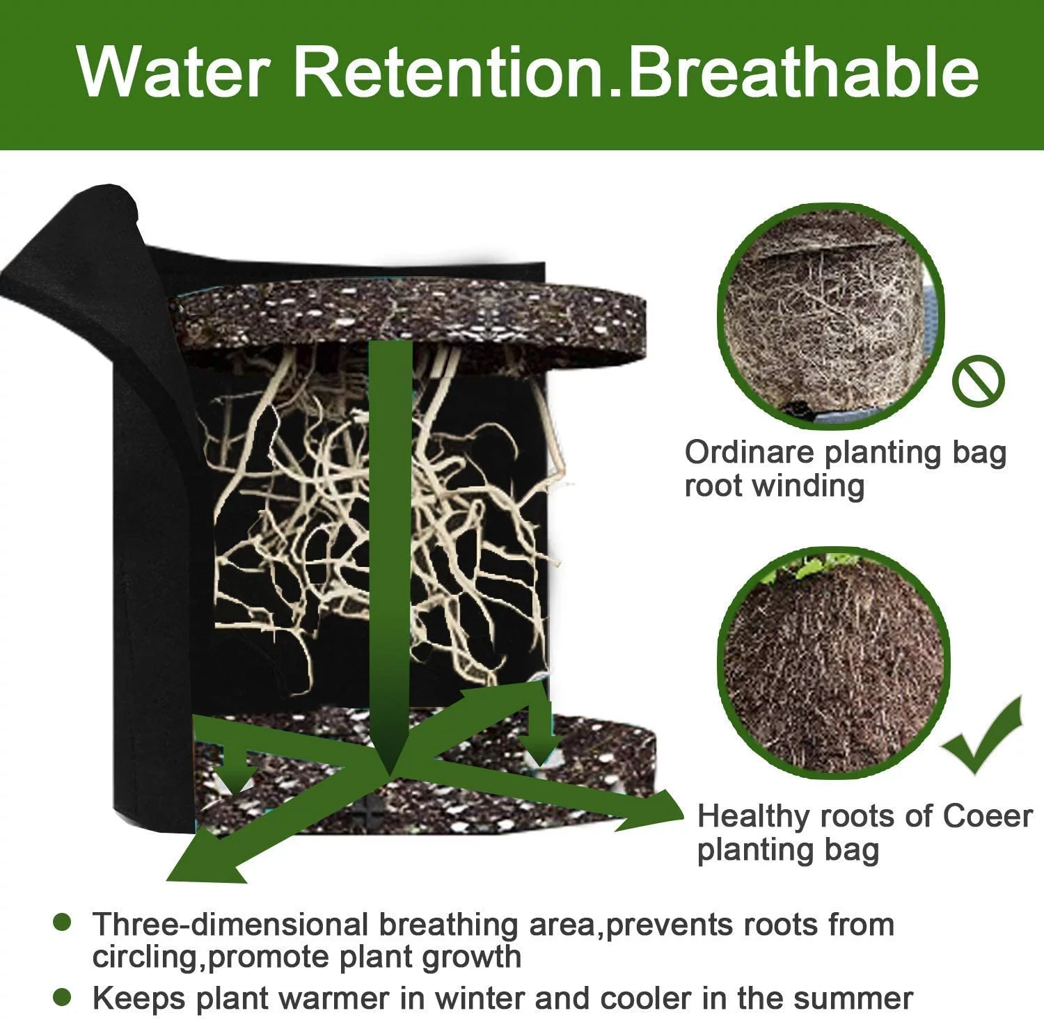 Strawberry Grow Bag,Strawberry Plant Grow Bags,Strawberries Planter Pot,Plants Growing Bag,400G Thickened Nonwoven Heavy Duty Aeration Fabrick Pots with Handles (7.0 Strawberry Bag)