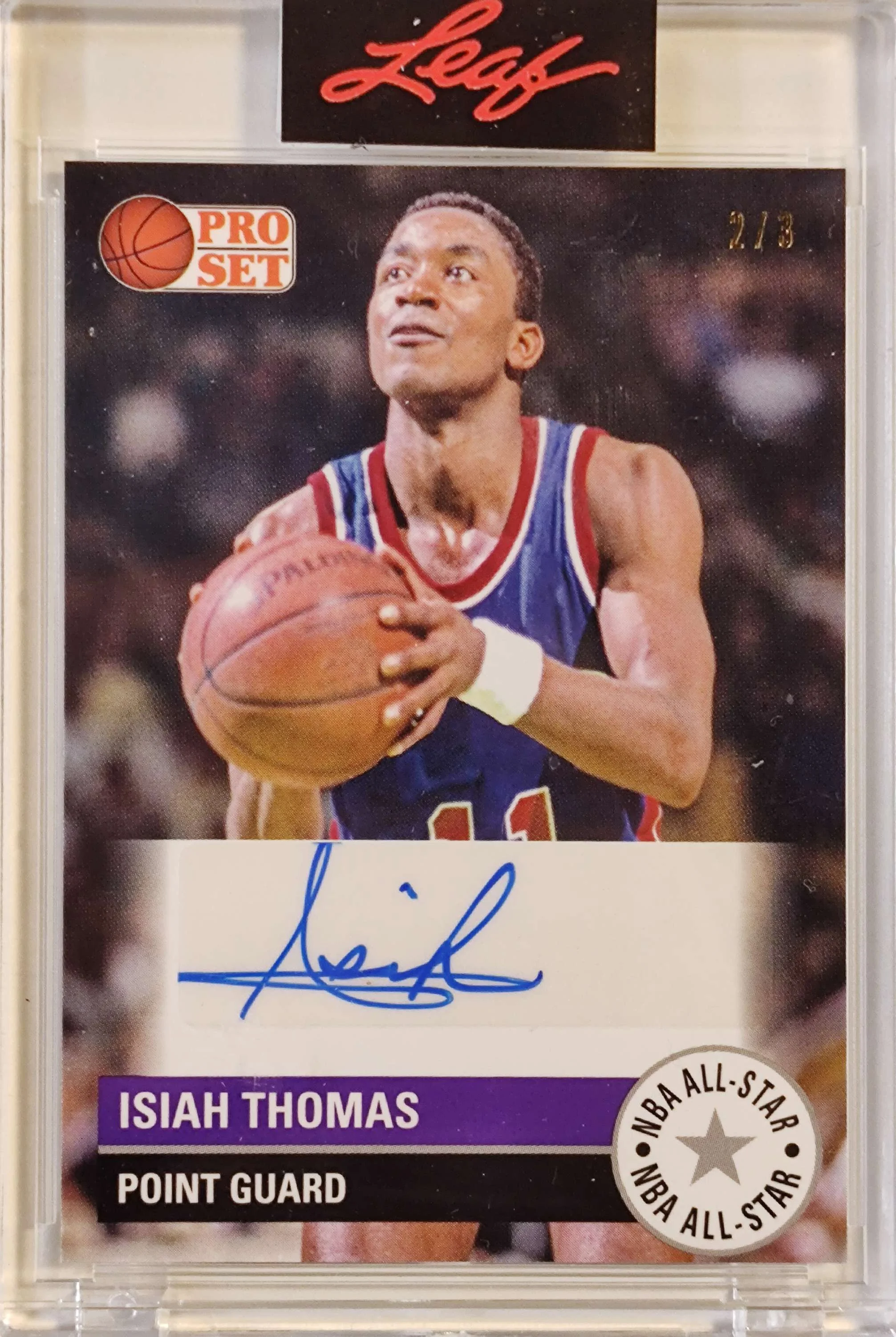 NBA 2021 Pro Set Basketball Isiah Thomas 2/3 Trading Card PSB-IT1 (Autographed) (Leaf)