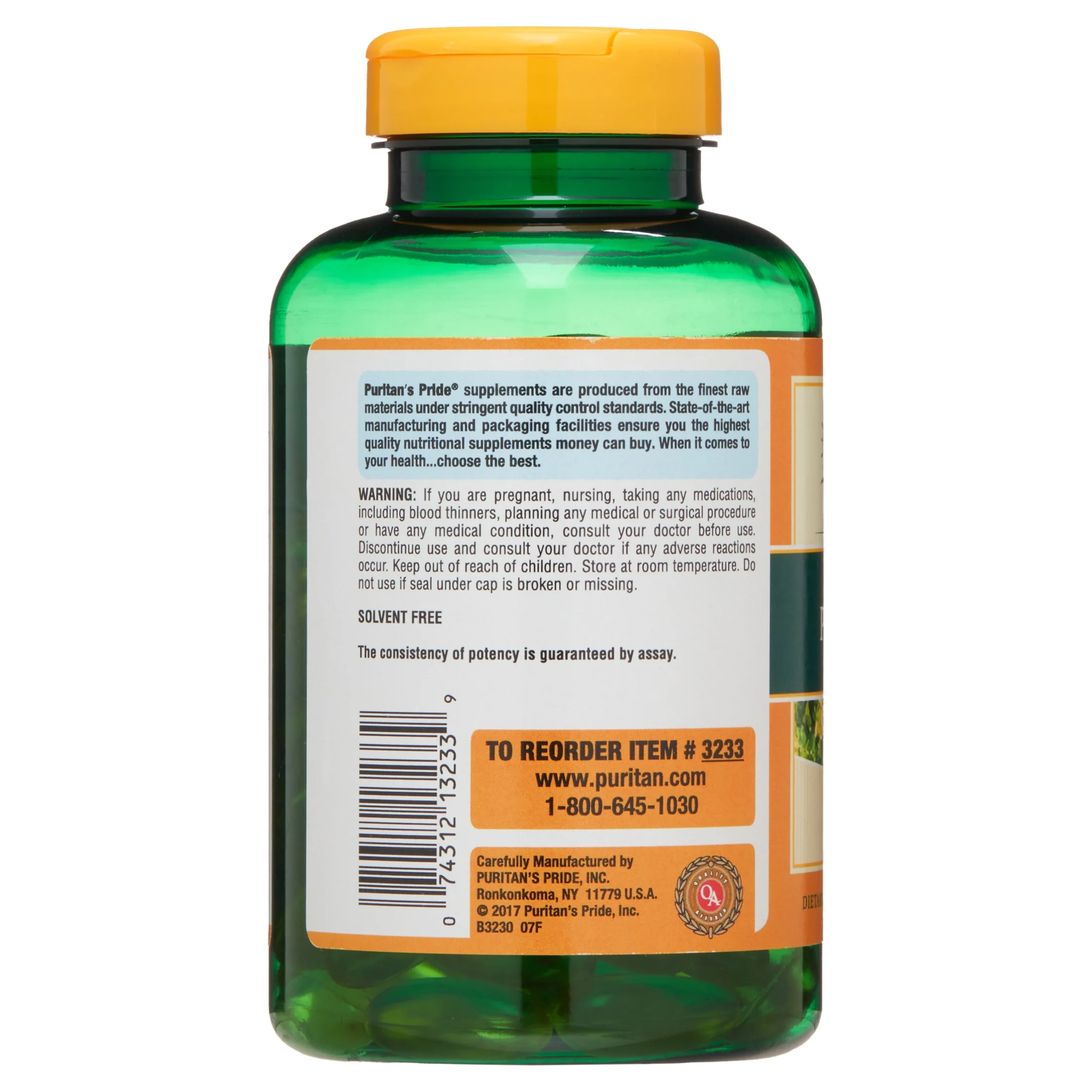 Puritan's Pride Evening Primrose Oil 1300 mg with GLA-120 Softgels