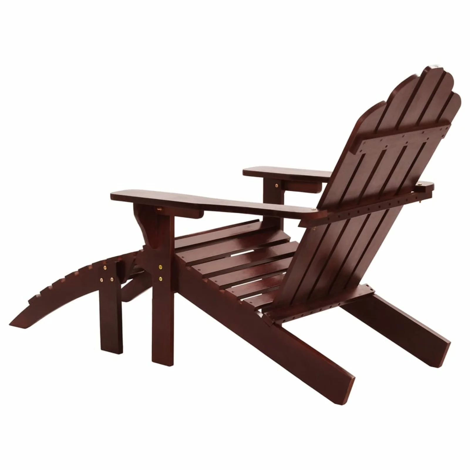 Walmeck Patio Chair with Ottoman Wood Brown