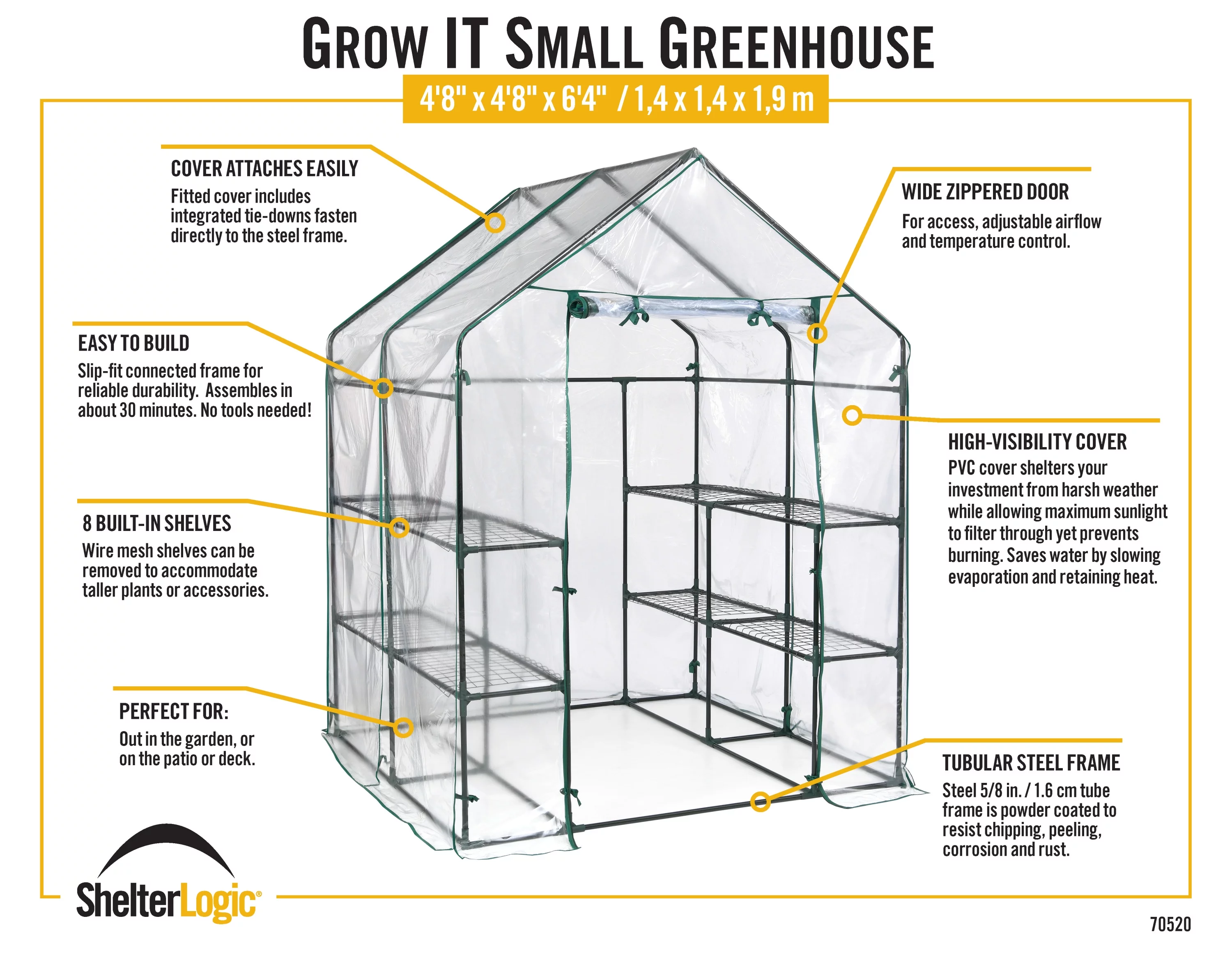 Grow It Small Greenhouse 4' 8