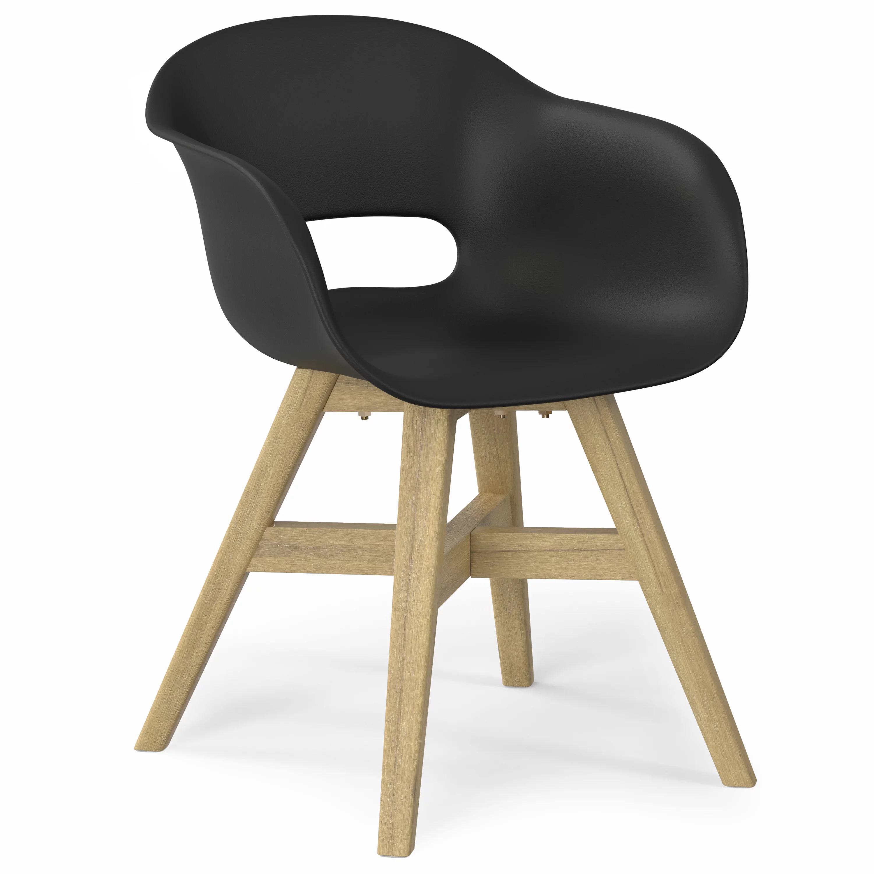 Simpli Home Kona Contemporary 7 Piece Outdoor Dining Set in Black