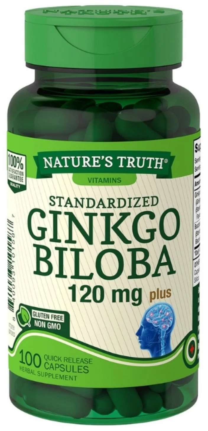 3 Pack - Nature's Truth tandardized Extract Ginkgo Biloba Plus Dietary Supplement, 100 ea