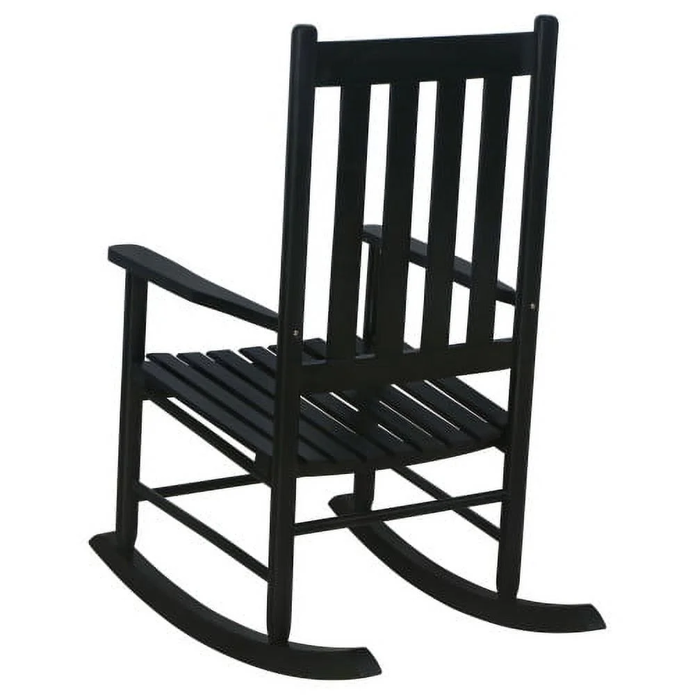 LEIYEHOOM Black Slat Back Rocking Chair