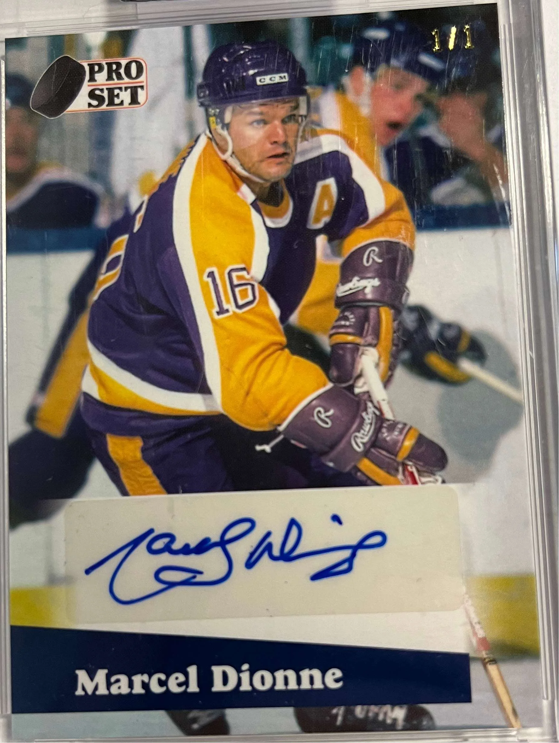 NHL 2021 Leaf Pro Set Marcel Dionne 1/1 Autographed Trading Card A91-MD1 (Pro Set)