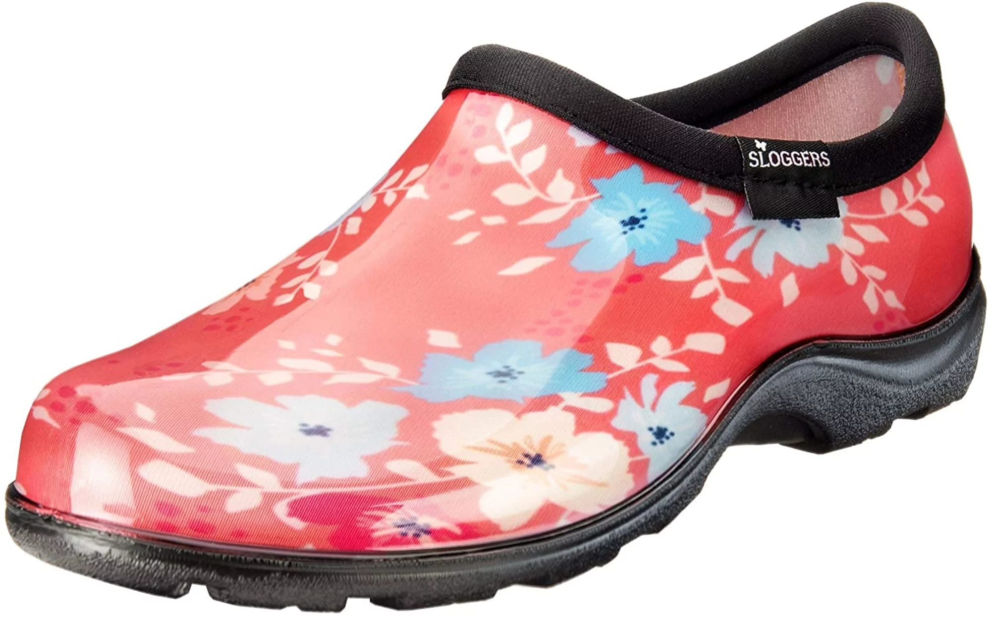 Sloggers Waterproof Comfort Shoe, 10, Coral Floral Fun Print
