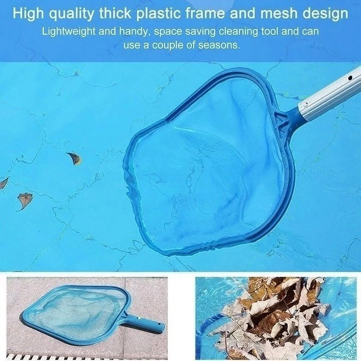 Everso Swimming Pool Pond Fountain Vacuum Cleaner Leaf Skimmer Mesh Set Cleaning Tool