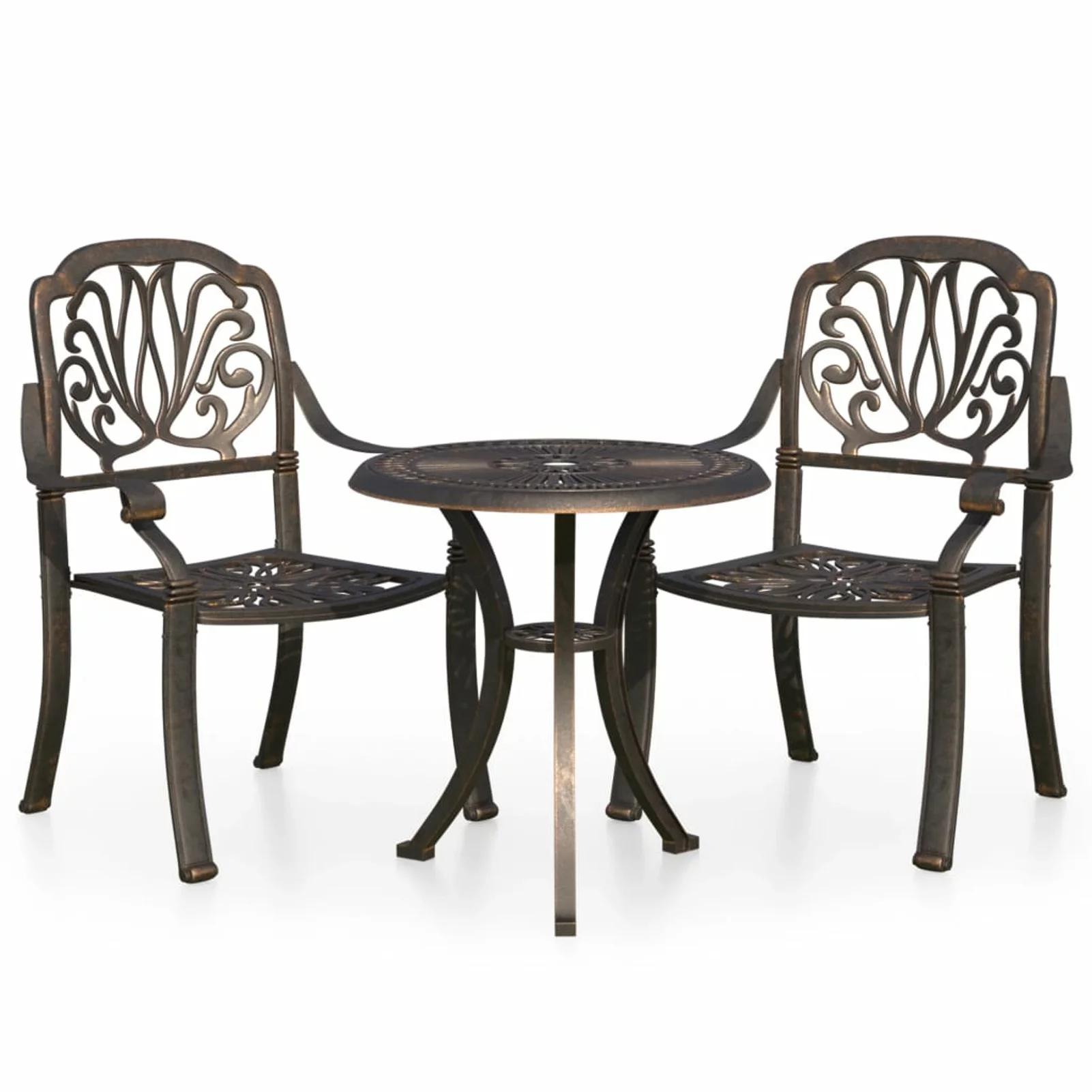 3 Piece Bistro Set Cast Aluminum Bronze