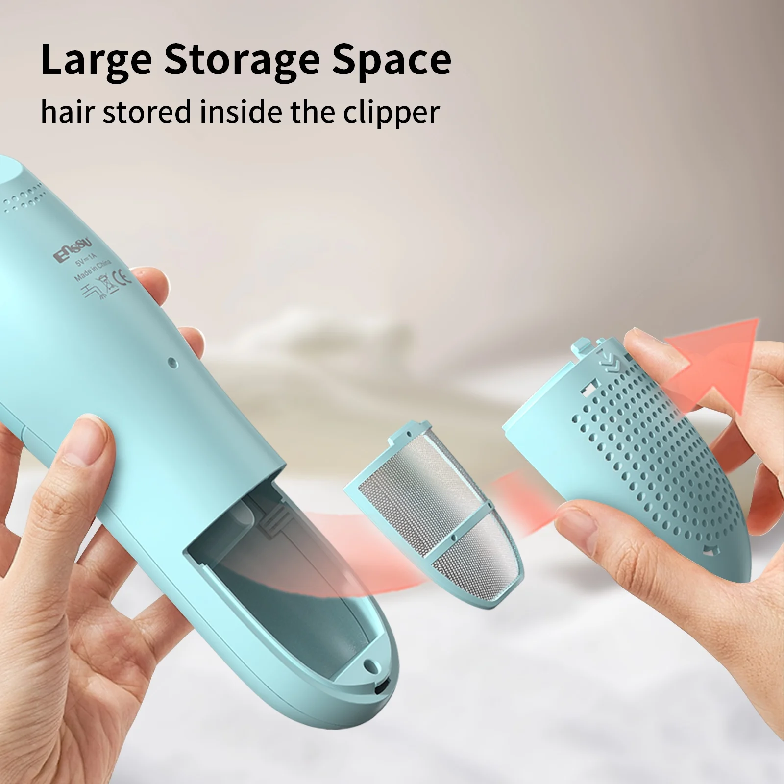 Enssu Cordless Hair Trimmer for Babies and Children with Vacuum Suction